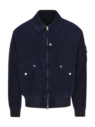 Veste Stone Island en micro-cordon de jean, lavée - 4100123-S0J10