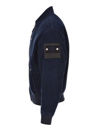 Veste Stone Island en micro-cordon de jean, lavée - 4100123-S0J10