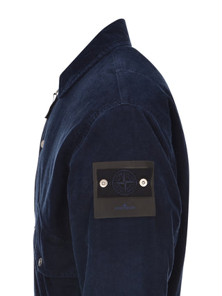 Veste Stone Island en micro-cordon de jean, lavée - 4100123-S0J10