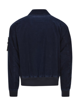 Veste Stone Island en micro-cordon de jean, lavée - 4100123-S0J10